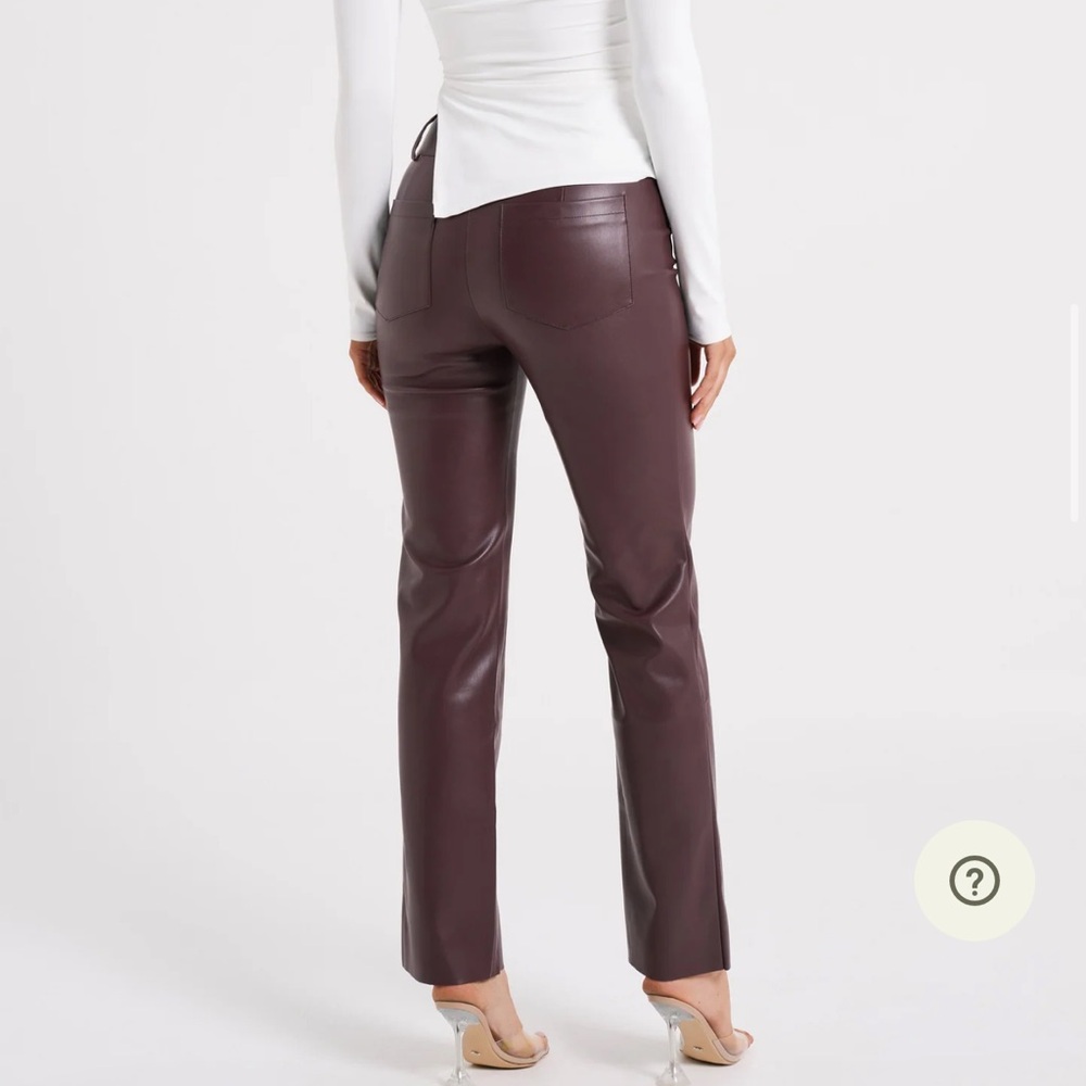 Meshki Laurette Faux Leather Straight Leg Pant - Dark Chocolate - Picture 6 of 8